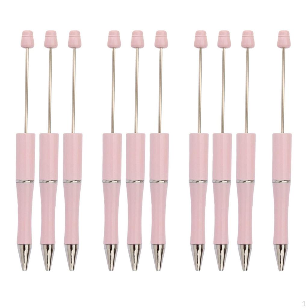 10 Pieces Beadable Pen, Bead Ballpoint Black Ink Rollerball Pen,Writing Pen Crafting Pens for