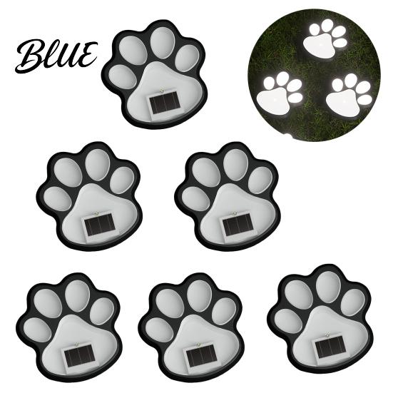 Patio Solar Lighting Stake Waterproof Print Light Lawn Dog Paw LED Garden Long-lasting Lamps Outdoor Decorative Footpath Light for