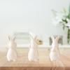 Osterhasen Figuren Set mit 3 Stück Niedliche Keramik Hasenstatue Osterhasen Dekorationen für Zuhause Feiertag