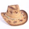 Beliebter europäischer und amerikanischer klassischer hohler westlicher Cowboyhut Herren- und Damen-Mode Urlaubs-atmungsaktiver Sonnenschutz-Strohhut