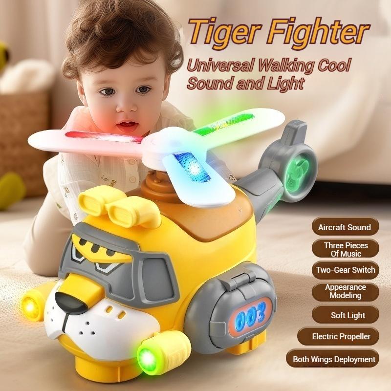 Non-Toxic Rotating Tiger With Light Electric Airplane Toddler Cartoon Toys With Sounds Children'S Toy Helicopter For Children Birthday Gifts