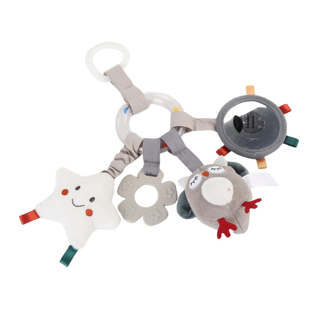 Jucărie Zornăitoare Agățată pentru Pătuț Bebeluș, Pluș Moale, Animal Drăguț, cu Clips, Jucărie pentru Cărucior pentru Bebelan, Călătorie cu Mașina