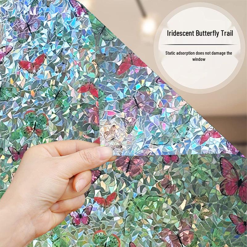 Colorful Thickened Translucent Window Stickers for Bedrooms & Living Rooms - Anti-Peep Glass Film for Offices