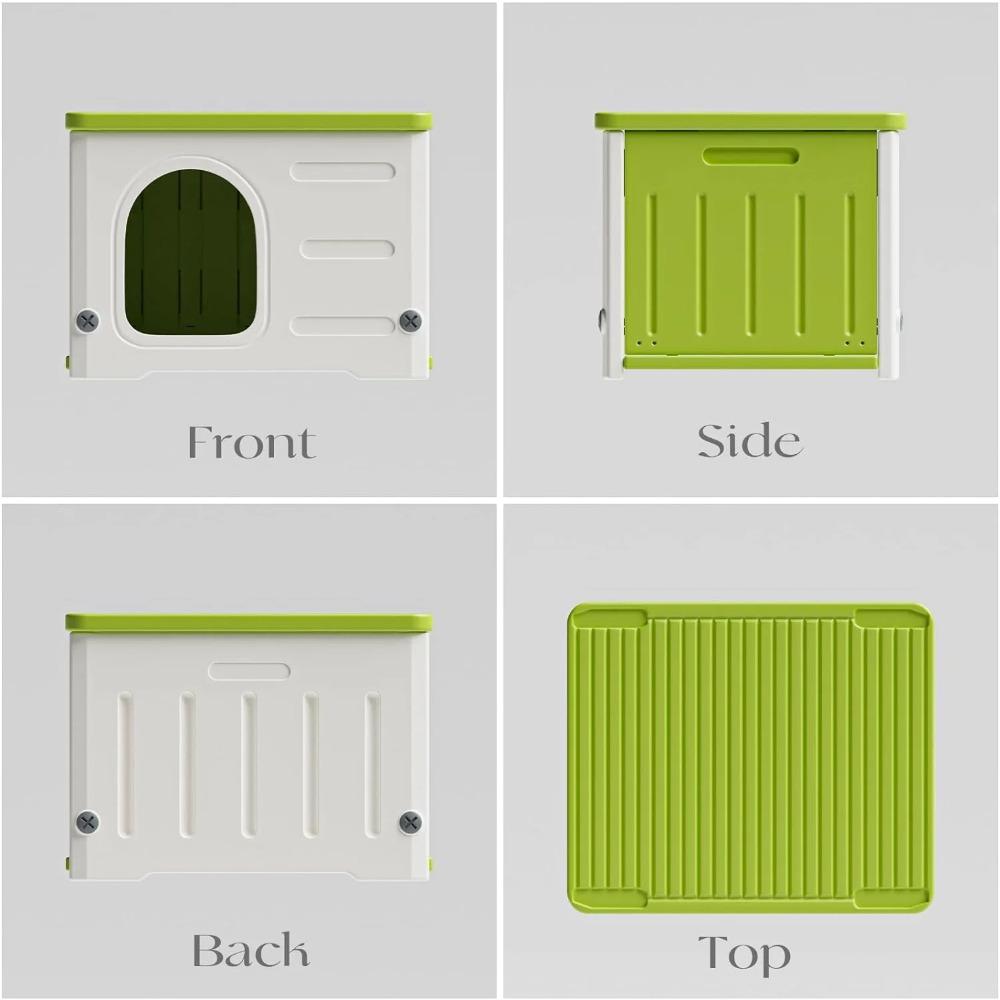 Plastic Cat House for Outdoor Indoor Use, Stackable Feral Cat Shelter Indoor Cat House Insulated Weatherproof Waterproof Elevated