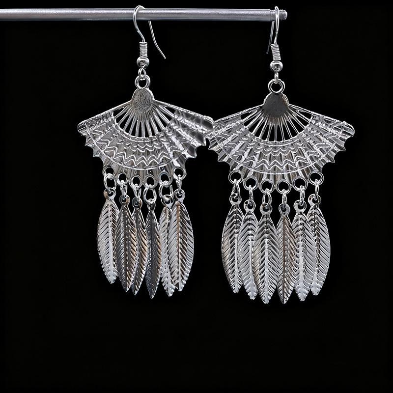 Ethnic style earrings Alloy silver-plated Miao ethnic minority Dong Yi earrings Earrings
