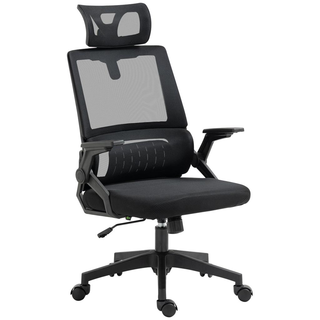 Office Chair, Mesh, Swivel, Height and Headrest Adjustable, 60 X 61 X 104.5-121.5 Cm, Black