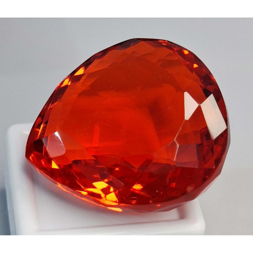 Mexican Fire Opal Lab Created 101-103 Ct Pear Cut Stunning Certified Gemstone
