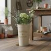 Standing Flower Vase Farmhouse Decorative Metal Bucket Iron Planter Pot for Living Room 20CM