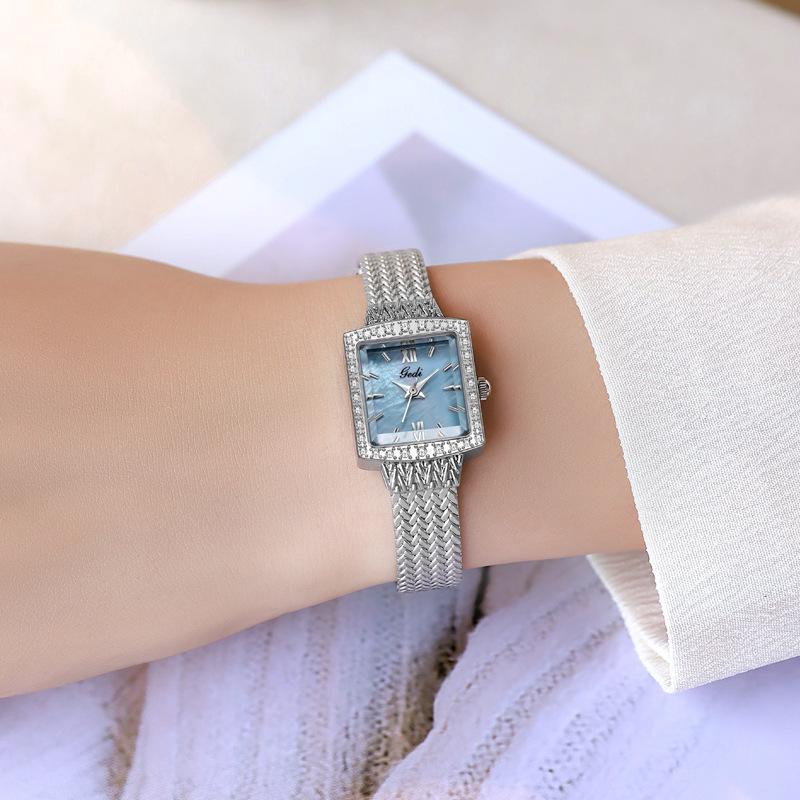 Niche High-End Fritillary Watch High-Value Medieval Women'S Watch Light Luxury Square Plate Waterproof Quartz Watch