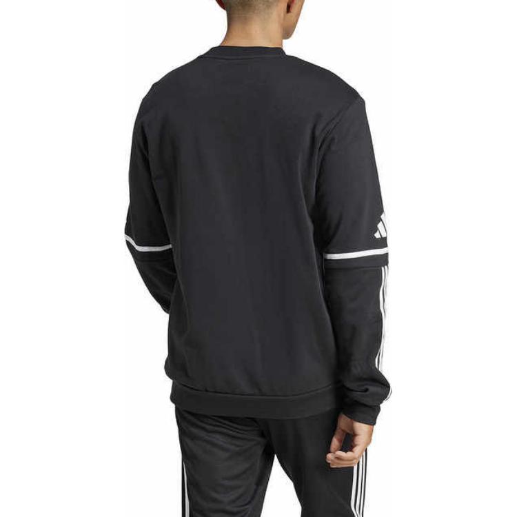 Adidas Sq25 Sw Crew Striped Long Sleeve Sweatshirt Men Sweatshirt Black JM3546