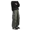 Men's Retro Punk Cargo Pants - Spring/Autumn 2025, Multi-Pocket, Heavyweight, Loose Fit, Straight Leg, Casual.