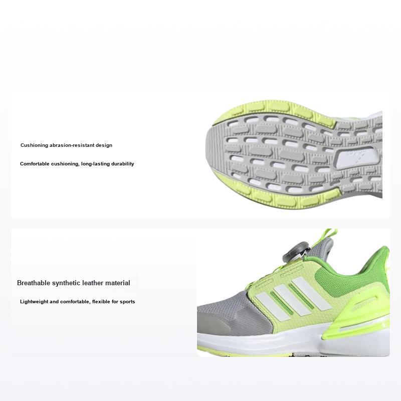 Adidas Boys Gray/Green Rapidasport Boa Round Head Buckle Shock Absorbing Wear Resistant Breathable Low Top Running Shoes Kids Running Shoes Ie4542 Cm