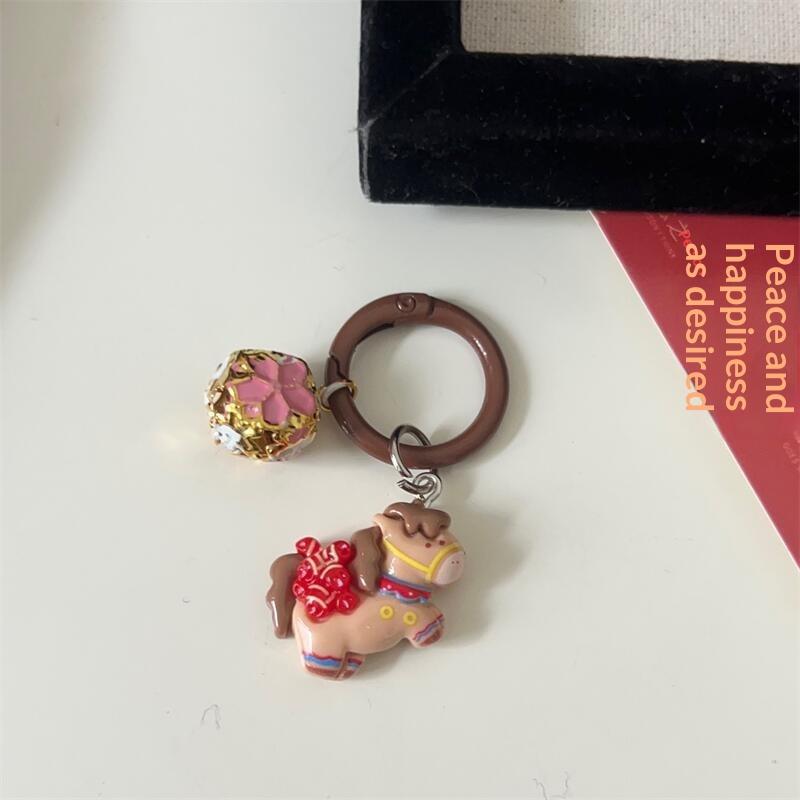 

1/5Pcs Cartoon Colored Good Fortune Pony Bell Keychain Zodiac Horse Pendant Backpack Hanging Decor Accessories Year Gift