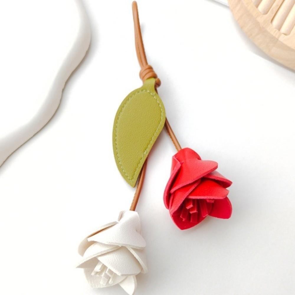 Fashion Pu Leather Tulip Pendant Colorful Bag Charm Lovely Bag Decoration Women