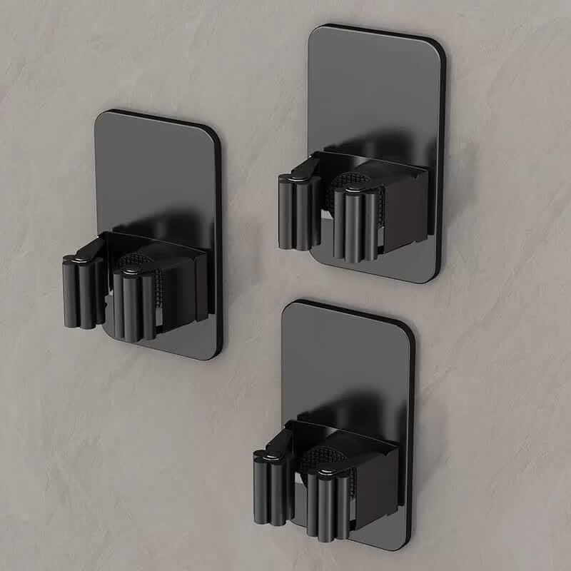 LIEI Gunmetal Grey Punch-Free Mop & Broom Holder