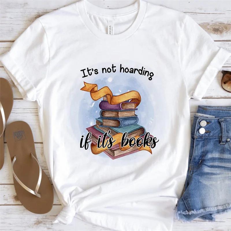 Womens Shortsleeved Tshirt Fashion Book Print Base Shirt Graphic T Shirts  Harajuku  Aesthetic Clothes