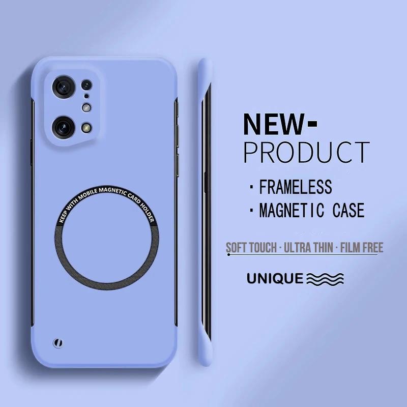 Ultra Thin Frameless Magnetic Hard PC Phone Case For OPPO A96 A76 A36 A78 4G 5G Magnetic Candy Color Shockproof Protect Cover