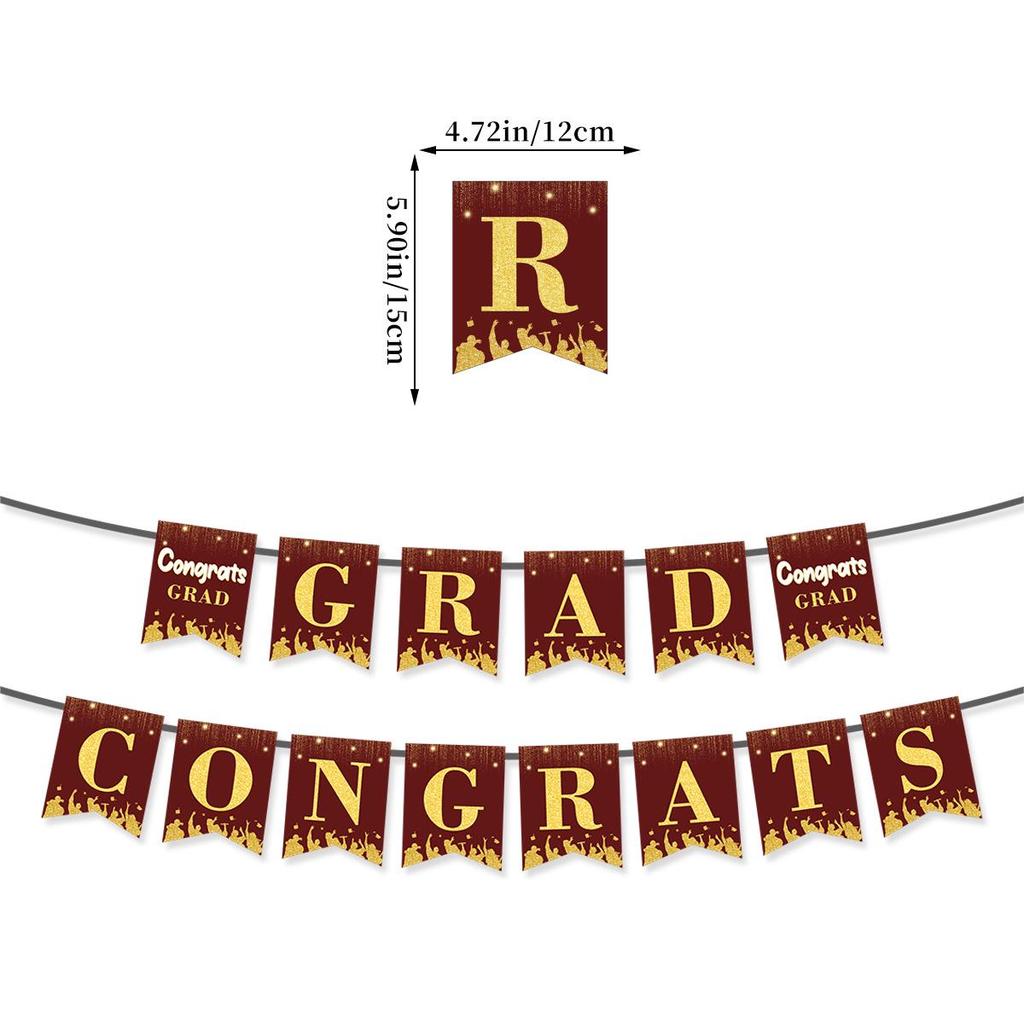 2026 Graduation Party Decoration Set: Banner & Cap Balloon