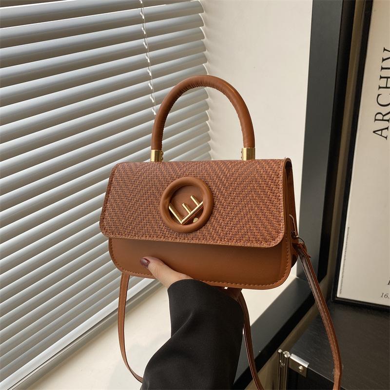 Portable Small Square Bag Femininity Solid Color Simple Summer New Fashion Texture Premium Shoulder Messenger Bag