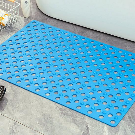 Absorbent Non-Slip Bathroom Mat with Suction Cups and Large Drainage Holes