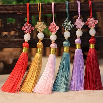 Pingente de Borla Nó Chinês 14cm Borla Pingente para Capa de Celular Acessórios Elemento Estilo Chinês Roupa Bolsa Decoração para Casa