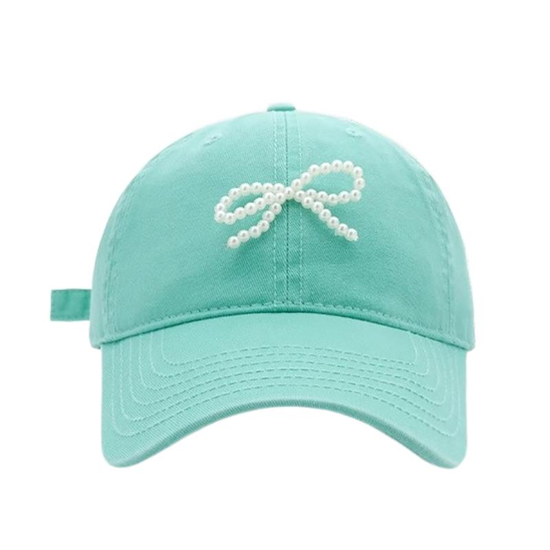 Pearl Bow Breathable Baseball Hat Girl Adult Sports Hat Outdoor Activity