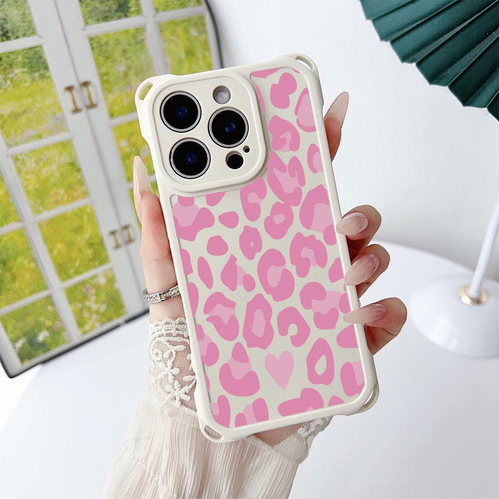 Retro Colorful Purple Leopard Women For Iphone 17 16 15 14 12 Phone Case Four Corner Anti Fall Protection Portable Hanging Rope