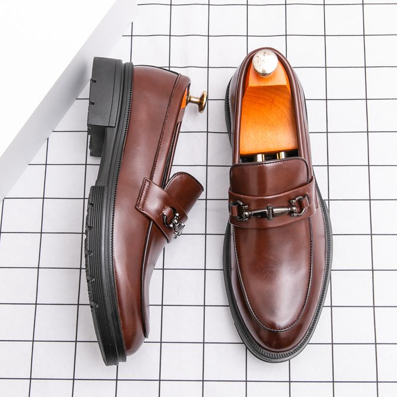Fashion Luxury Fashion Designer New Thick Soled Pu Leather Casual Shoes For Men Slip On Loafter Formal Wedding Dress Homecoming