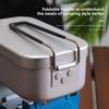 1PCS Aluminum Camping Heated Lunch Box with Handle  Bowl Set - Durable Outdoor Travel Food Container for Picnic Commute