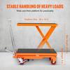 Hydraulic Lift Table Cart, 500lbs Capacity 28.5" Lifting Height, Manual Single Scissor Lift Table with 4 Wheels and Non-slip Pad, Hydraulic Scissor
