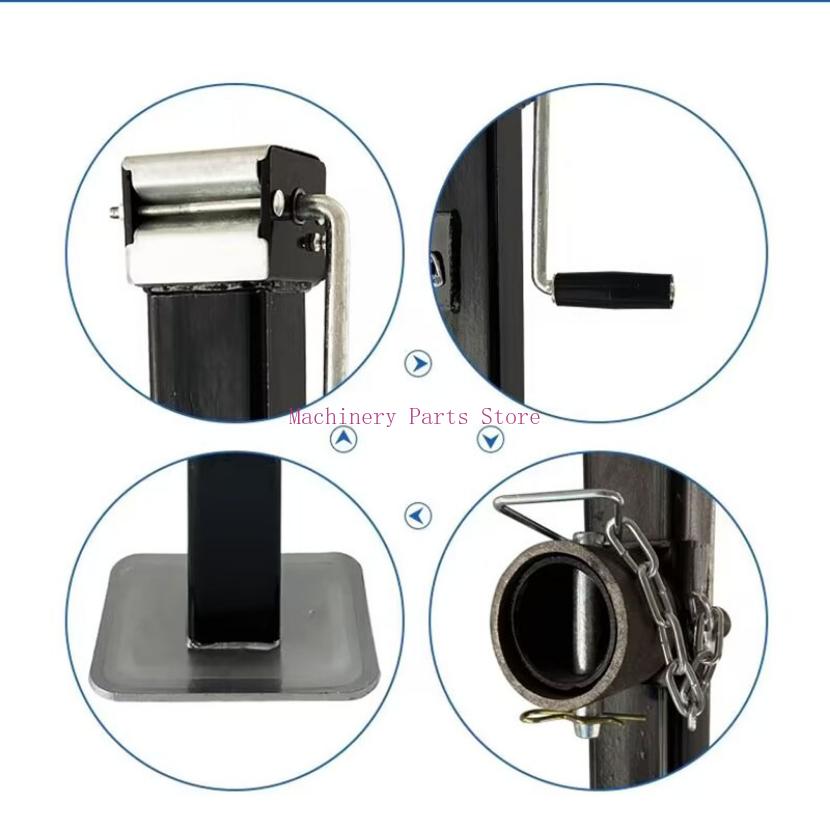 NY Släpvagnsdomkraft Handguide Hjul Lyftdomkraft Släpvagnsfäste 400KG Rund Rör Förtjockad Jordbruksredskap Stödrram