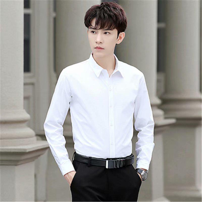 Pánská formální černá nežehlivá košile Slim Fit s dlouhým rukávem