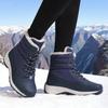 Women's Snow Boots Waterproof Warm Plush Lining Anti-Slip Sole Low Heel Ankle High Stylish Two-Tone Size 36-42 Winter Essential
