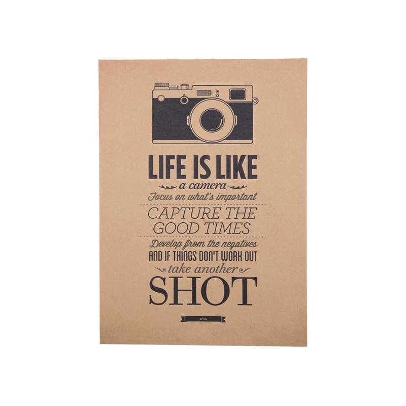 

Винтажный классический постер «Жизнь как камера» Кафе-бар Картина Домашний декор Ретро стикер на стену 1PCS