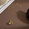 Iridescent Apple Necklace: Auspicious Chinese Fashion Enamel Accessory for Gifts
