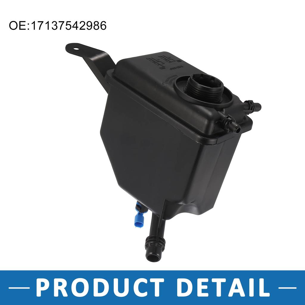 ABSOPRO Coolant Reservoir Radiator Reservoir Radiator Coolant Tank Overflow Expansion Car Reservoir with Cap and Compatible with BMW 525i Black and