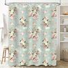 Vintage Retro Yellow Floral Shower Curtain With Pineapple Print Decorative Waterproof Bath Mat Set For Home Bathroom Accessories