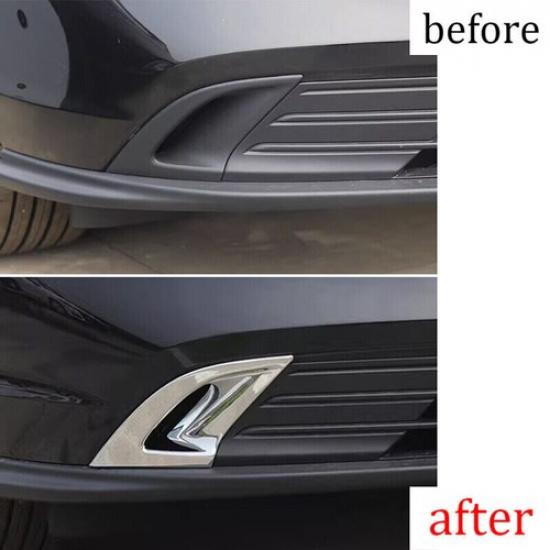 For Honda Accord 2023 2024 2025 Chrome Front Fog Lamp Bumper Light Cover Trim