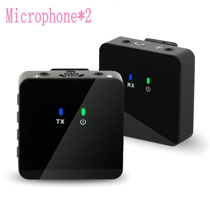 

Беспроводной микрофон для записи микрофона для интервью в прямом эфире с шумоподавлением, петличный микрофон 1 receiver 2 MIC