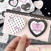 2pcs/set Cute Heart Shape Pins Sweet Bow Polka Dot Plaid Heart Kawaii Badges for Backpack Clothing Shcool Bag Pencil Case Decor