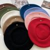 Einfarbige Wollmütze Britischer Stil Retro Malerhut Lässiger Achteckiger Hut Winter