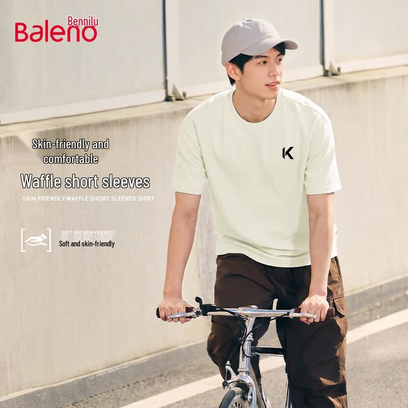 

Baleno Men s Heavyweight Waffle Knit Loose Fit T-Shirt 2XL