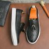 Large Size Breathable Fringed Leather Shoes Men's Casual Versatile Brock Men's Shoes Trendy Fashion One-pedal Shoes