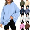 Hettegenser for kvinner, oversized, løs, avslappet, fleece