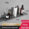 Gunmetal Gray Wall-Mounted Bathroom Shelf - 304 Stainless Steel Vanity Mirror Front Storage Rack
