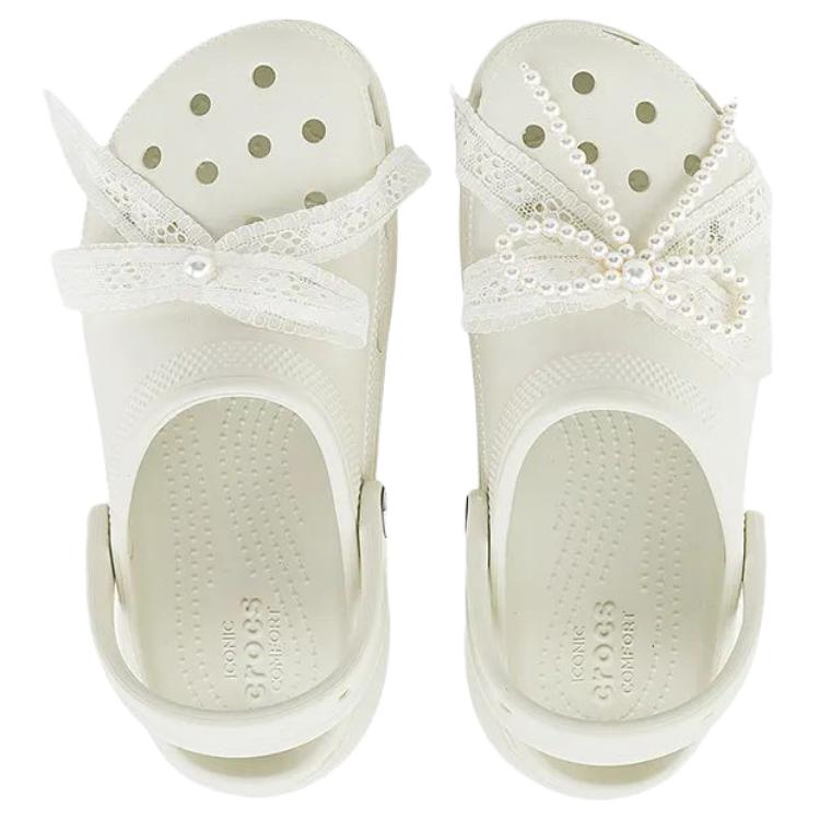 Crocs Pearl Lace Cloud Clogs Women Footwear White 211540-0HZ