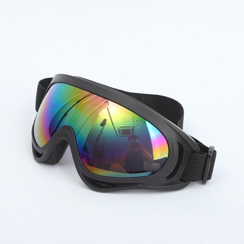 Versatile Windproof Sports Goggles for Skiing, Cycling & Motorcycle Riding, Durable PC Frame & Lens, Black
