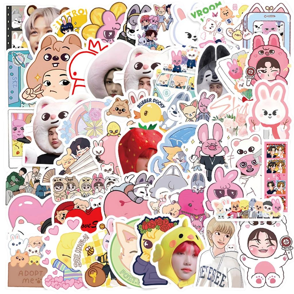 52 naklejki koreańskich celebrytów, naklejki DIY dla męskich celebrytów, winylowe wodoodporne naklejki na zeszyt