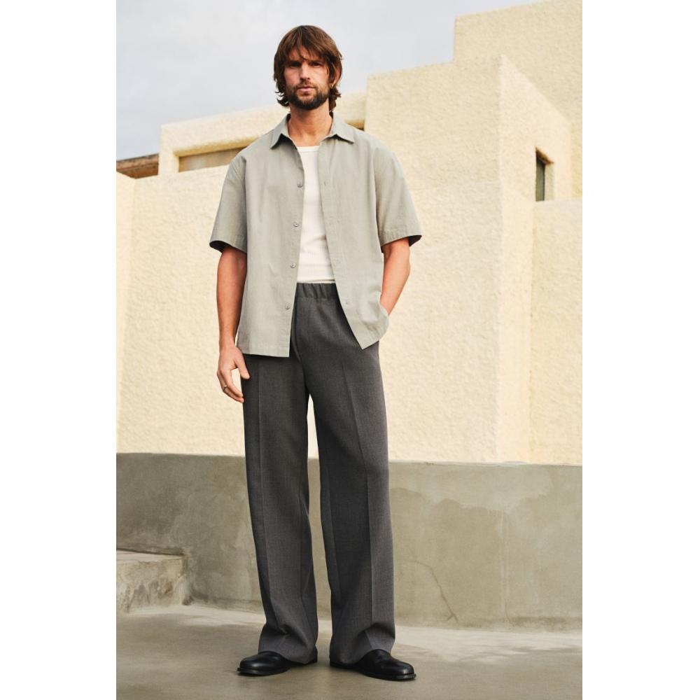 

H M Текстурированная рубашка Regular Fit Шалфейно-зеленый XS