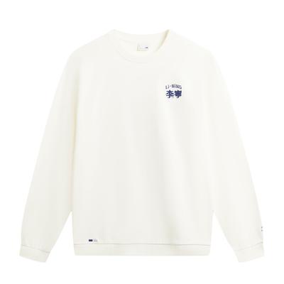 Li Ning Sports Lifestyle Series Back Letter Print Round Neck Breathable Versatile Loose Sweatshirt Unisex Sweatshirt AWDW385-2
